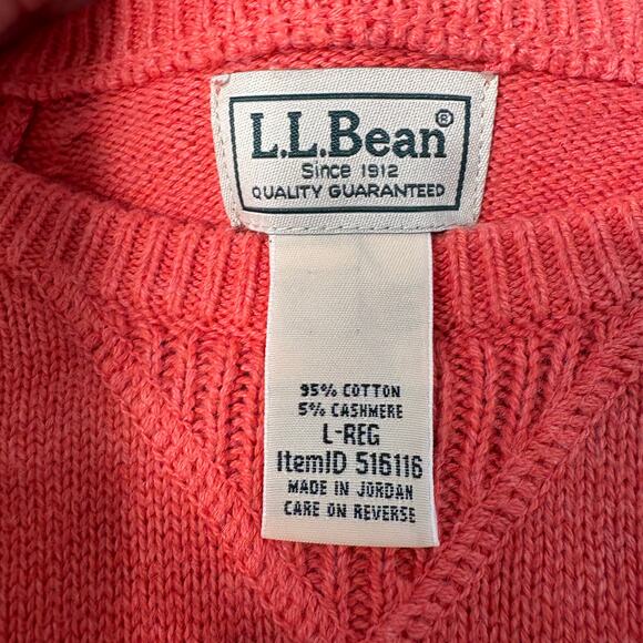 LL Bean Men's Wicked Soft Cotton Cashmere Sweater Crewneck Sz L Preppy Coastal - Picture 3 of 11